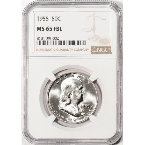 1955 Franklin Half Dollar Coin NGC MS65FBL