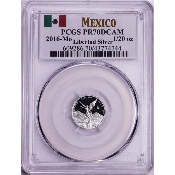 2016-Mo Mexico Proof 1/20 oz Silver Libertad Coin PCGS PR70DCAM