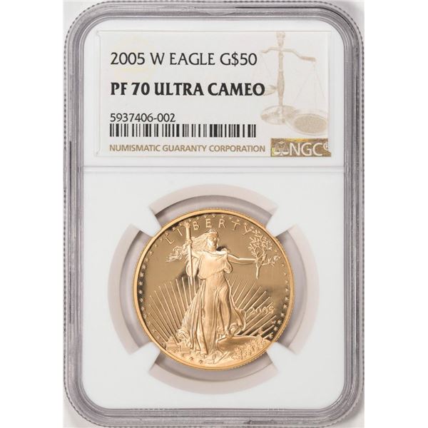 2005-W $50 Proof American Gold Eagle Coin NGC PF70 Ultra Cameo