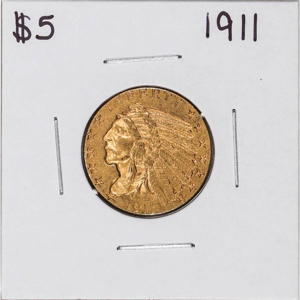 1911 $5 Indian Head Half Eagle Gold Coin