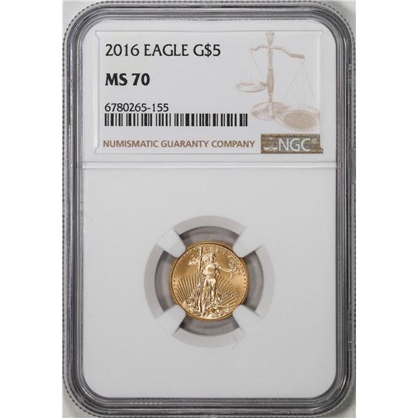 2016 $5 American Gold Eagle Coin NGC MS70