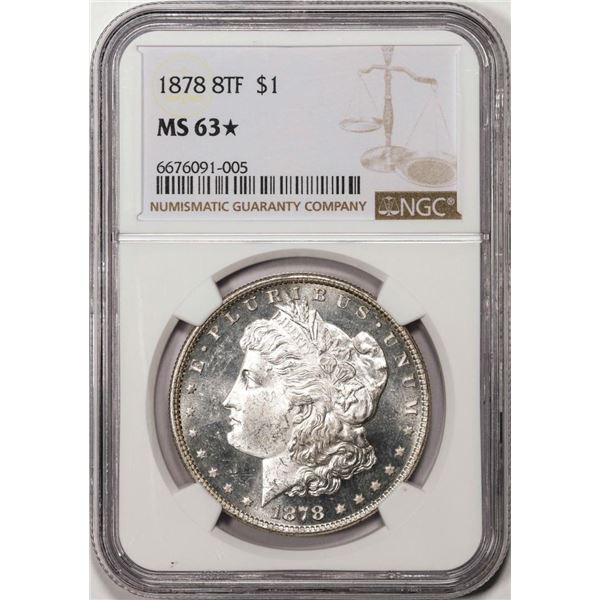 1878 8TF $1 Morgan Silver Dollar Coin NGC MS63* STAR