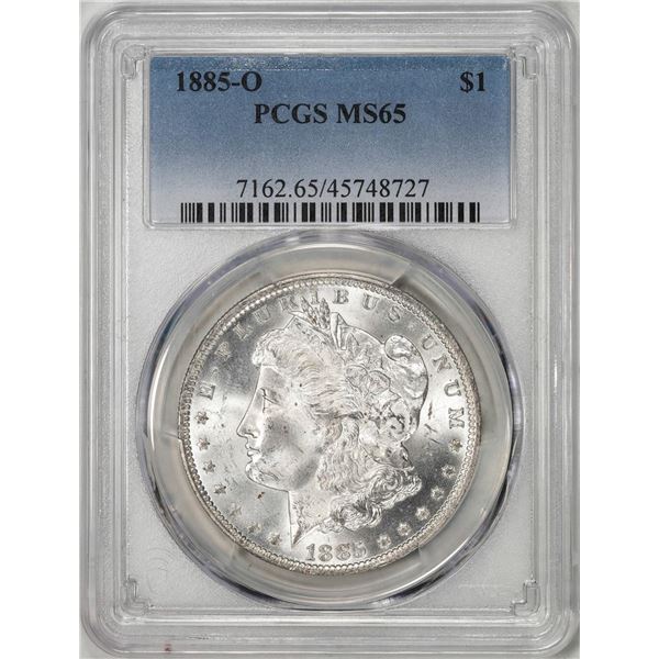 1885-O $1 Morgan Silver Dollar Coin PCGS MS65