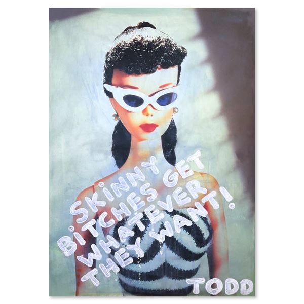 Todd Goldman "Barbie" Original Mixed Media on Canvas