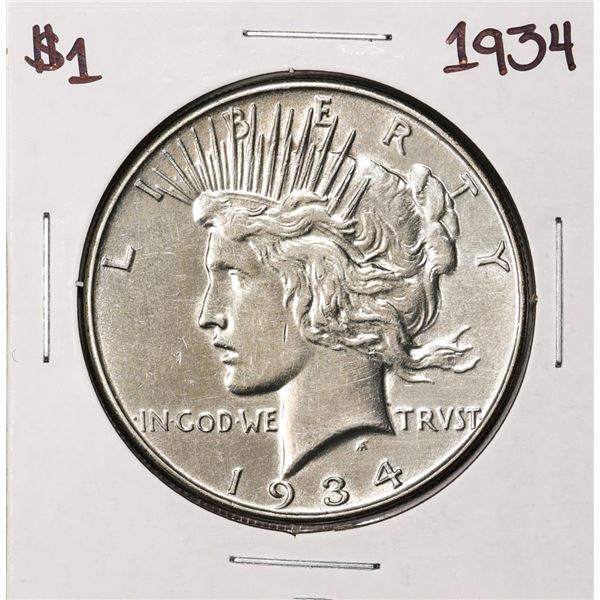 1934 $1 Peace Silver Dollar Coin