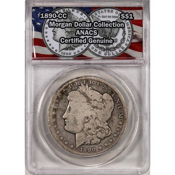 1890-CC $1 Morgan Silver Dollar Coin ANACS Genuine