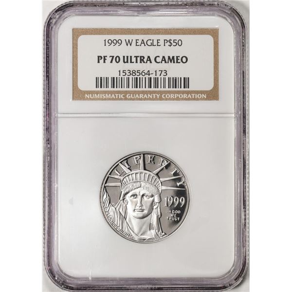 1999-W $50 Proof American Platinum Eagle Coin NGC PF70 Ultra Cameo