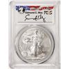 2012-W $1 Burnished American Silver Eagle Coin PCGS SP70 Edmund C. Moy Signature