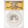 2014 Proof 1/2 oz Platinum JFK Apollo 11 Anniversary Medal ANACS MS69