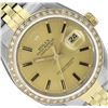 Image 1 : Rolex Mens Two Tone Champagne Index Diamond Datejust Wristwatch With Rolex Box