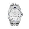 Rolex Mens Stainless Steel Silver Index Sapphire and Diamond Datejust Wristwatch