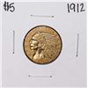 1912 $5 Indian Head Half Eagle Gold Coin