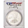 2008-W $1 Burnished American Silver Eagle Coin PCGS SP70 Edmund C. Moy Signature