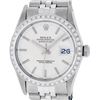 Rolex Mens Stainless Steel Silver Index Diamond Datejust Wristwatch