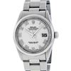 Rolex Men's Stainless Steel Silver Roman Datejust Wristwatch