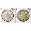 Lot of (2) 1926-S $1 Peace Silver Dollar Coins