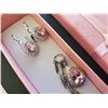 Image 2 : UNRESERVED Pink and clear matching necklace and earing set