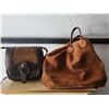 Image 1 : Brown Leather Saddle Bag & Large leather hand bag