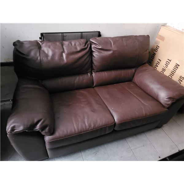 Brown Leather Natuzzi loveseat