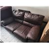 Image 2 : Brown Leather Natuzzi loveseat