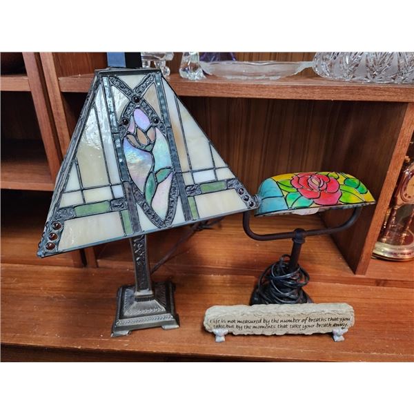 726 -- 2 Small Tiffany Style Lamps
