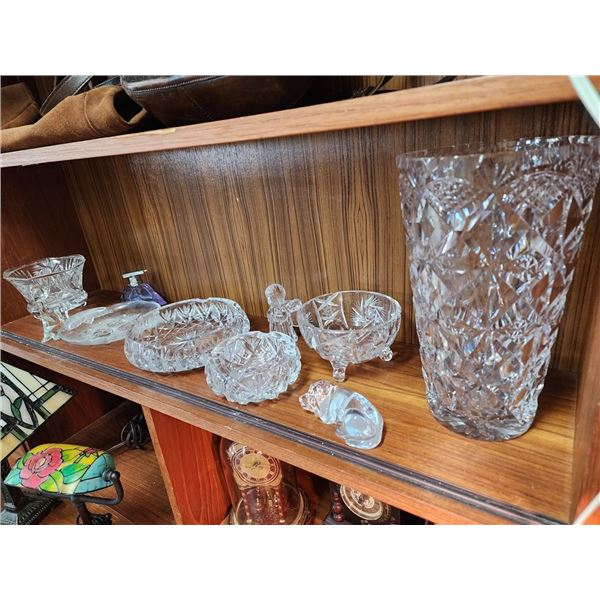 728 -- Lot of Crystal Including Large Vase
