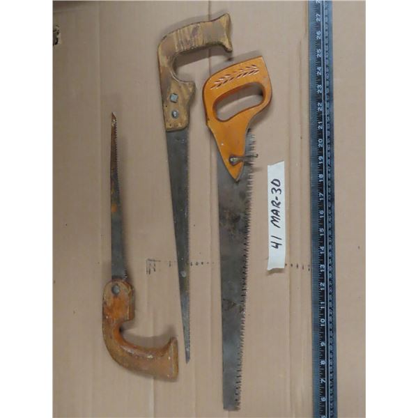 set of three wood saws