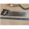 Image 4 : fencing nail pullers , scythe , mitre saw with extra saw