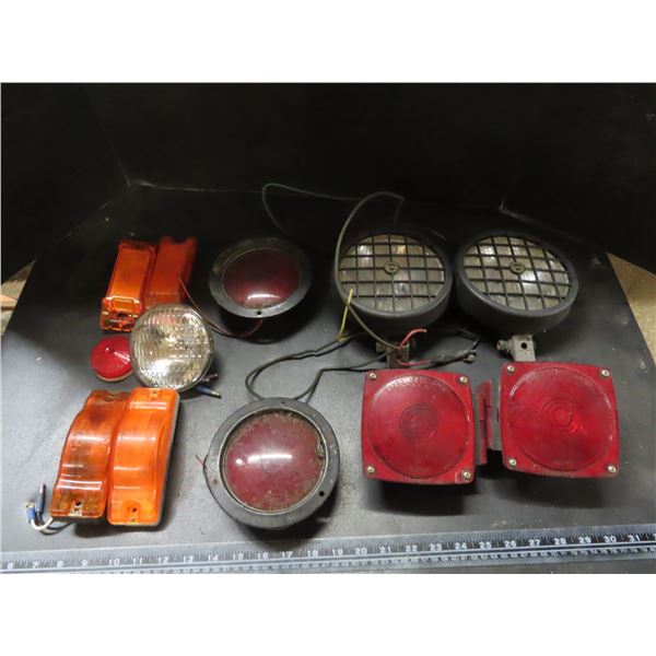 lot of lights , signal lamps , brake lights , and reflectors