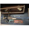 Image 3 : wooden tool box with c-clamp trailer hitch misc. hand tools