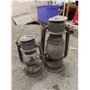 Image 1 : two antique beacon oil lanterns