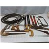 Image 1 : box with misc. belts , saws hand planer