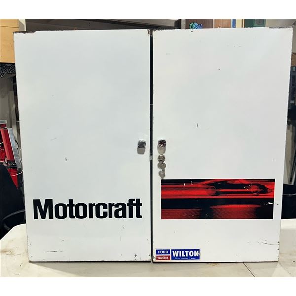 Vintage Motorcraft parts cabinet