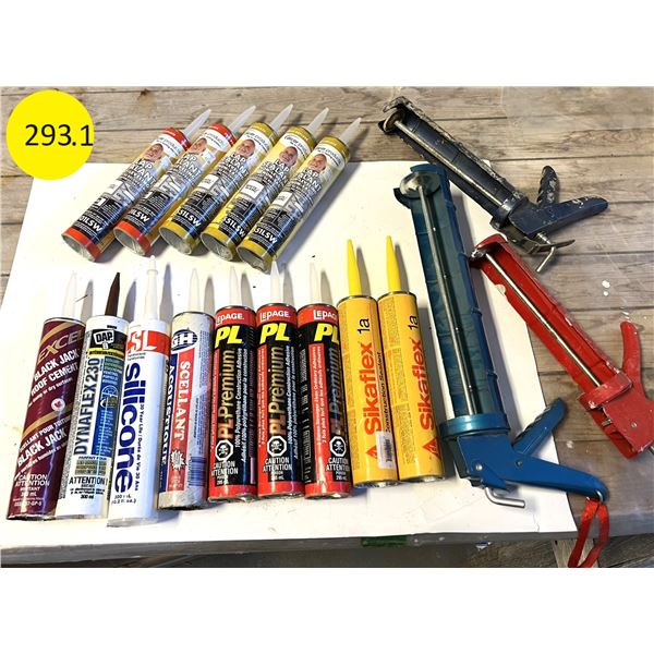 Box of caulking supplies
