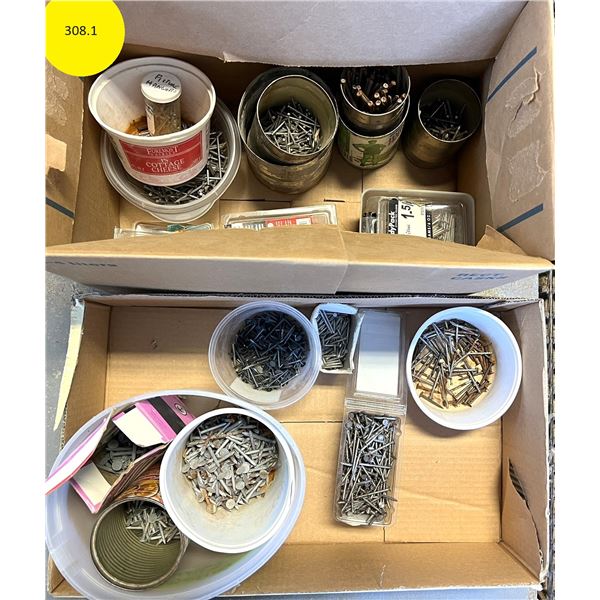 Finish nails, panel nails, ring nails, roofing nails