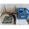 Image 1 : deer antlers with tag , net and misc.