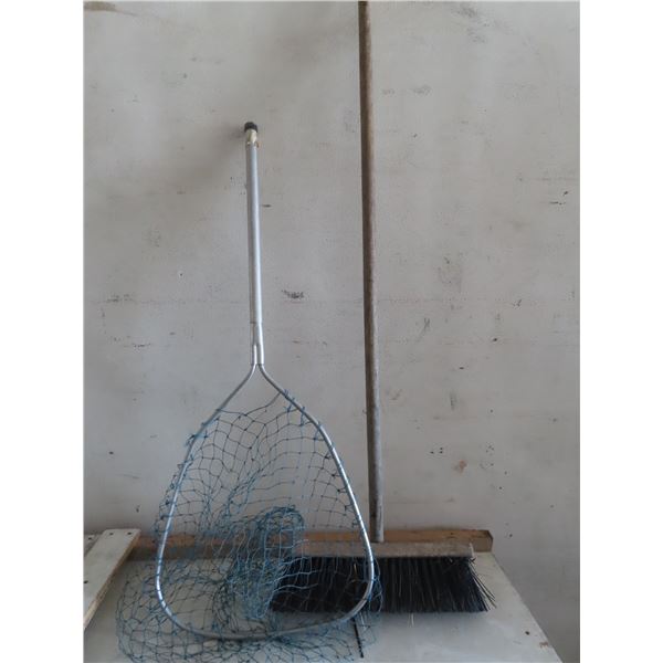 fishing net and shop broom