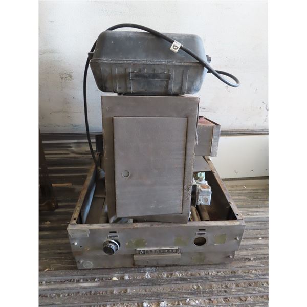 garland gas range top , old furnace parts , camp grill