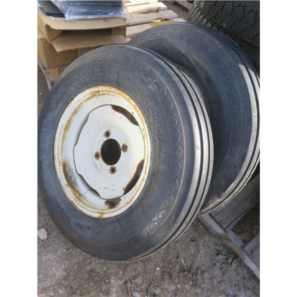 2x tires and rims, 670x15 - good shape