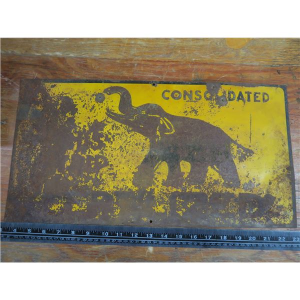 Consolidated Elephant sign - 10"x20"