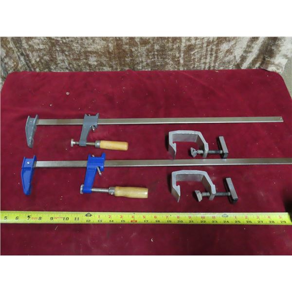 two C-clamps and new bar clamps