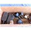 Image 4 : wooden tool box , grease guns , clamps , wrenches
