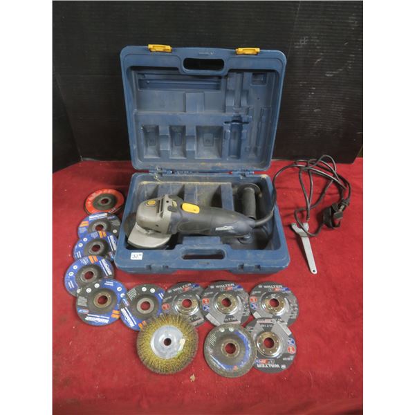 Mastercraft 4.5" angle grinder with case and discs