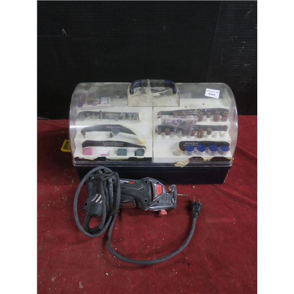 Rotozip Dremel and large Mastercraft Dremel bit set - locks broken