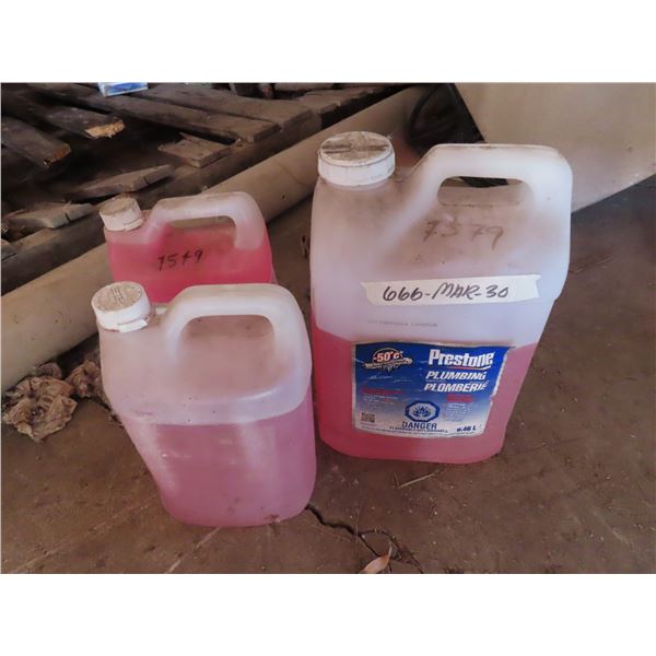 three jugs of -50 plumbing anti freeze
