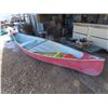 Image 1 : canoe with paddles and life jackets , no leaks sun faded but good condition