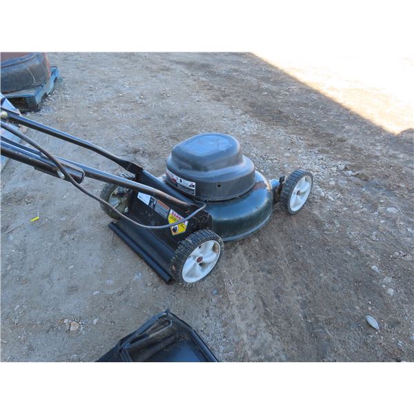 electric lawn mower and bag