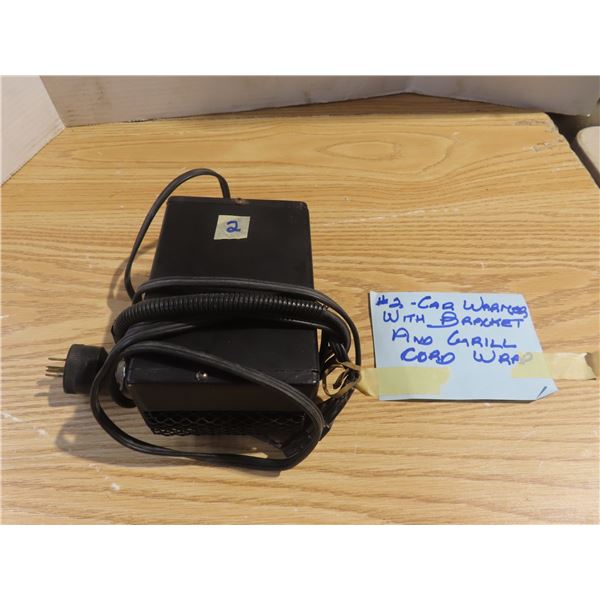 car warmer with bracket and grill cord wrap