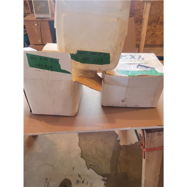 2 boxes of concrete for tile cleaner with bin