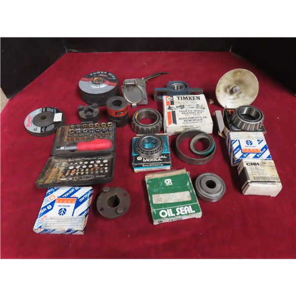 trailer receiver , wheel bearings , new holland parts new metal grinding discs